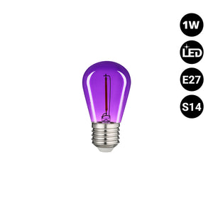 Bombilla LED Filamento - S14 E27 - 1W - Cristal de colores (27)
