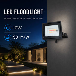 Proyector LED de exterior - RGBCW - 10W - mando a distancia IR - IP65 (8)