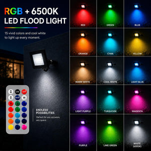 Proyector LED de exterior - RGBCW - 10W - mando a distancia IR - IP65 (1)