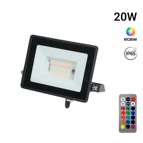 LED-schijnwerper voor buiten - RGBCW - 20W - IR-afstandsbediening - IP65
