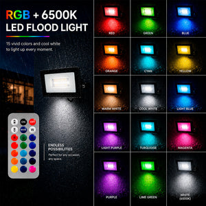 Proyector LED de exterior - RGBCW - 20W - mando a distancia IR - IP65 (4)