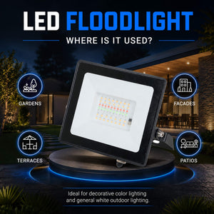Proyector LED de exterior - RGBCW - 30W - mando a distancia IR - IP65 (9)