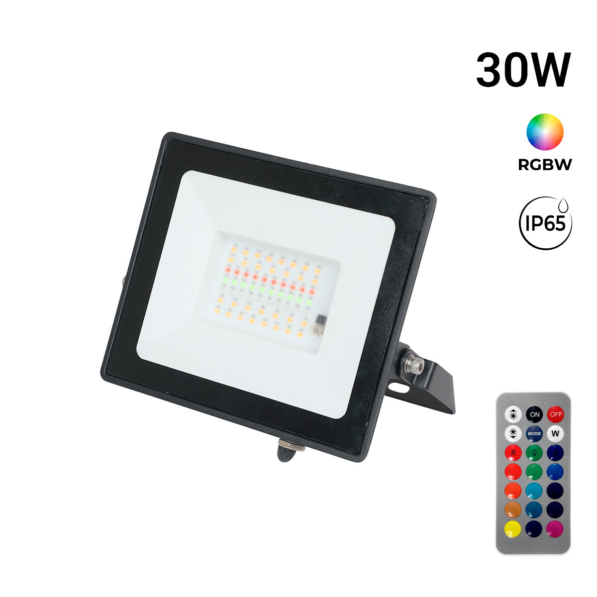 Proyector LED de exterior - RGBCW - 30W - mando a distancia IR - IP65
