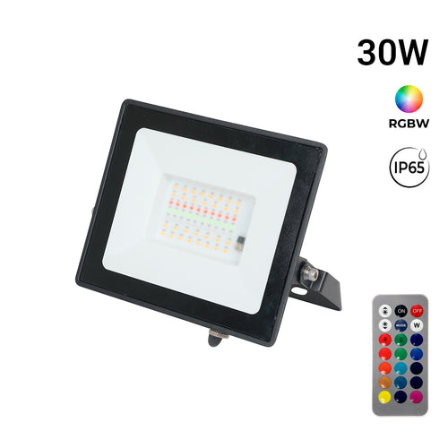 LED-schijnwerper voor buiten - RGBCW - 30W - IR-afstandsbediening - IP65