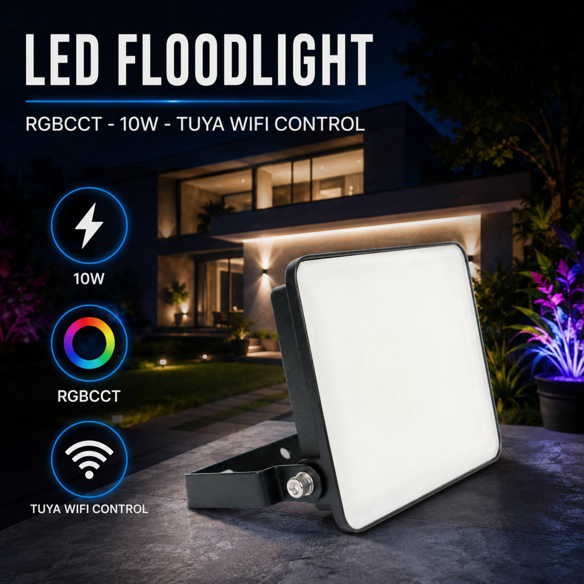 Proyector LED de exterior - RGBCCT - 10W - control WIFI/TUYA APP - IP65 (2)
