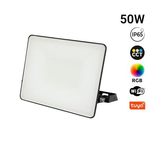 Projecteur LED extérieur - RGBCCT - 50 W - Contrôle Wi-Fi/Application Tuya - IP65