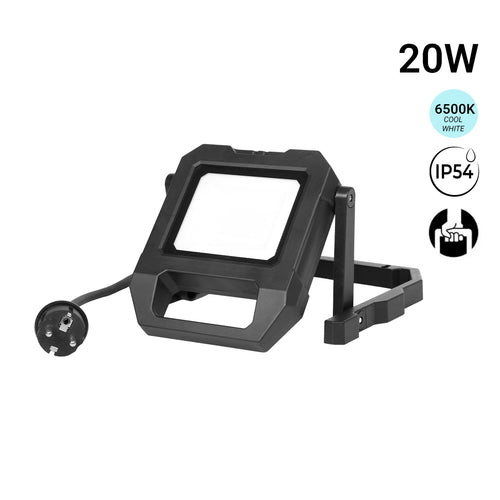 Lampe de travail LED portable avec câble et support - 20 W - 6500 K - IP54