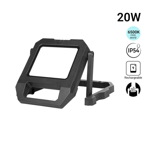 Lanterna de trabalho LED portátil com bateria - USB + USB-C - 20 W - 6500 K - IP54
