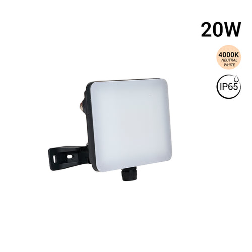 Outdoor LED Floodlight - 20W - 100 lm/W - Sensor Series - Black - IP65