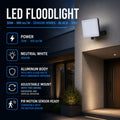 LED-projector voor buiten - 30W - 100 lm/W - Sensor-serie - Zwart - IP65 3