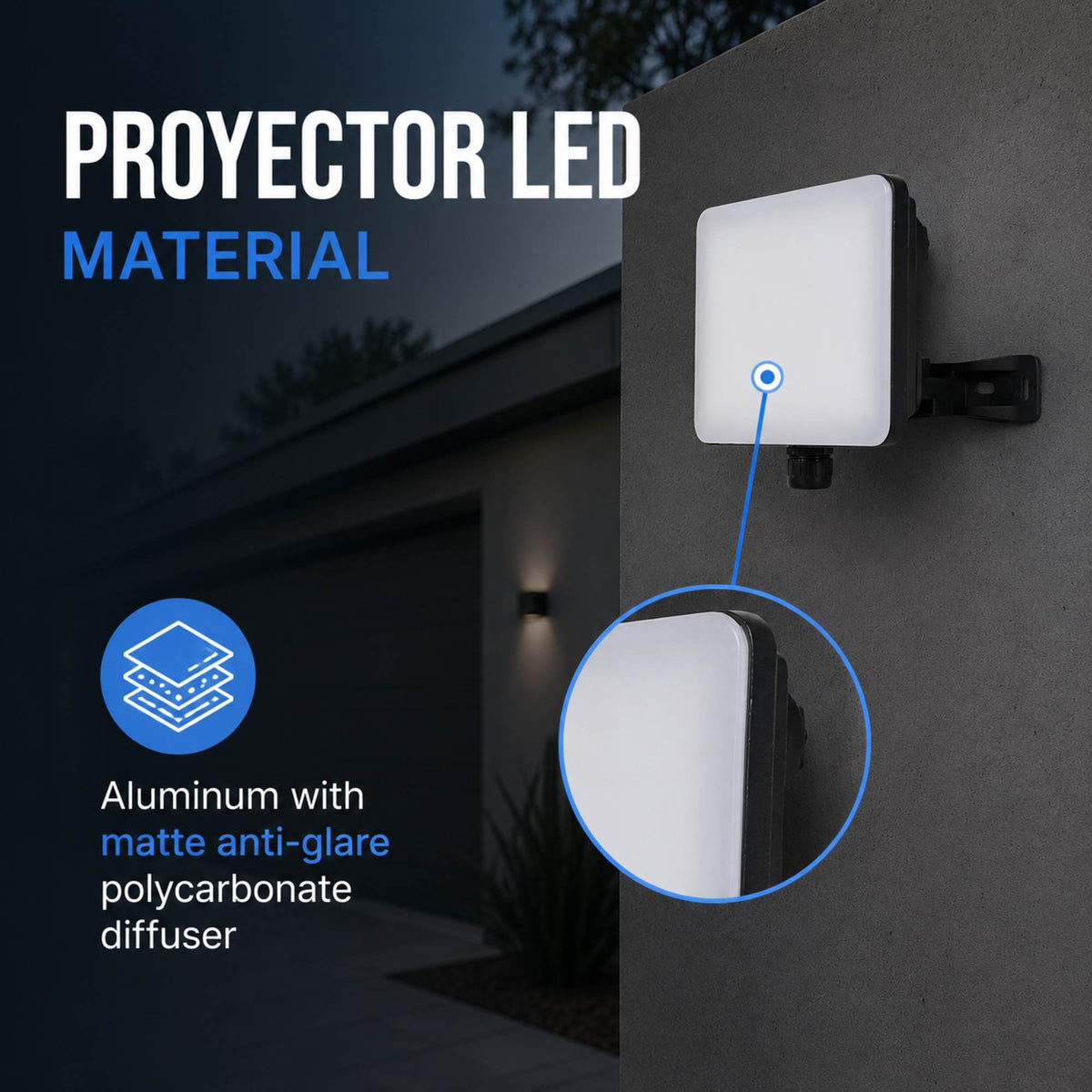 Proyector LED de exterior - 10W - 100 lm/W - Sensor Series - Negro - IP65 (1)