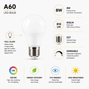 Bombilla LED decorativa "Milky" - Regulable - E27 A65 - 10W - 3000K - 1200lm - Barcelona Led-Iluminación