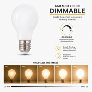 Bombilla LED decorativa "Milky" - Regulable - E27 A60 - 8W - 3000K - 810lm (1)