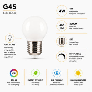 Bombilla LED decorativa "Milky" - Regulable - E27 G45 - 4W - 3000K - 400lm (4)