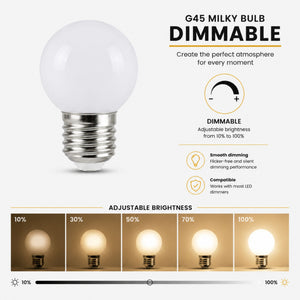 Bombilla LED decorativa "Milky" - Regulable - E27 G45 - 4W - 3000K - 400lm (1)
