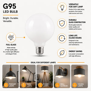 Bombilla LED decorativa "Milky" - Regulable - E27 G95 - 6W - 3000K - 530lm (1)