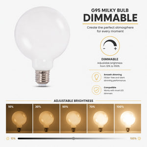 Bombilla LED decorativa "Milky" - Regulable - E27 G95 - 6W - 3000K - 530lm (2)