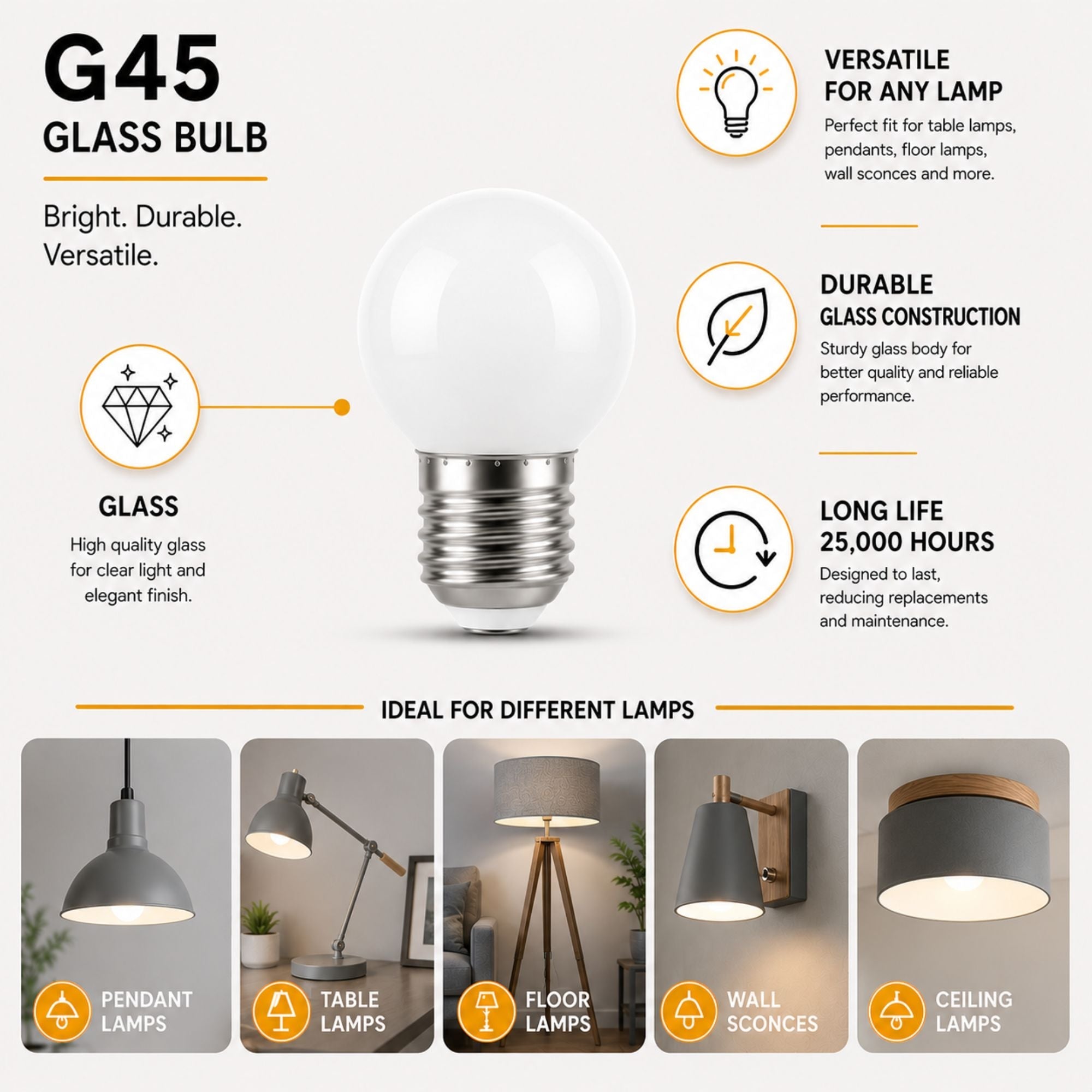 Bombilla LED decorativa "Milky" - Regulable - E27 G45 - 4W - 3000K - 400lm (2)