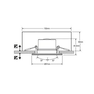 Downlight LED "Avalor" basculante - TRIAC dimmable - 5.5W - CCT - Corte Ø 70mm - IP44 (20)