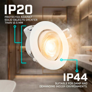 Downlight LED "Avalor" basculante - TRIAC dimmable - 5.5W - CCT - Corte Ø 70mm - IP44 - Barcelona Led-Iluminación