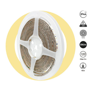 Tira LED 220V AC - Monocolor - 8W/m - 6.5mm - IP44 - 5 metros - 120ch/m (21)