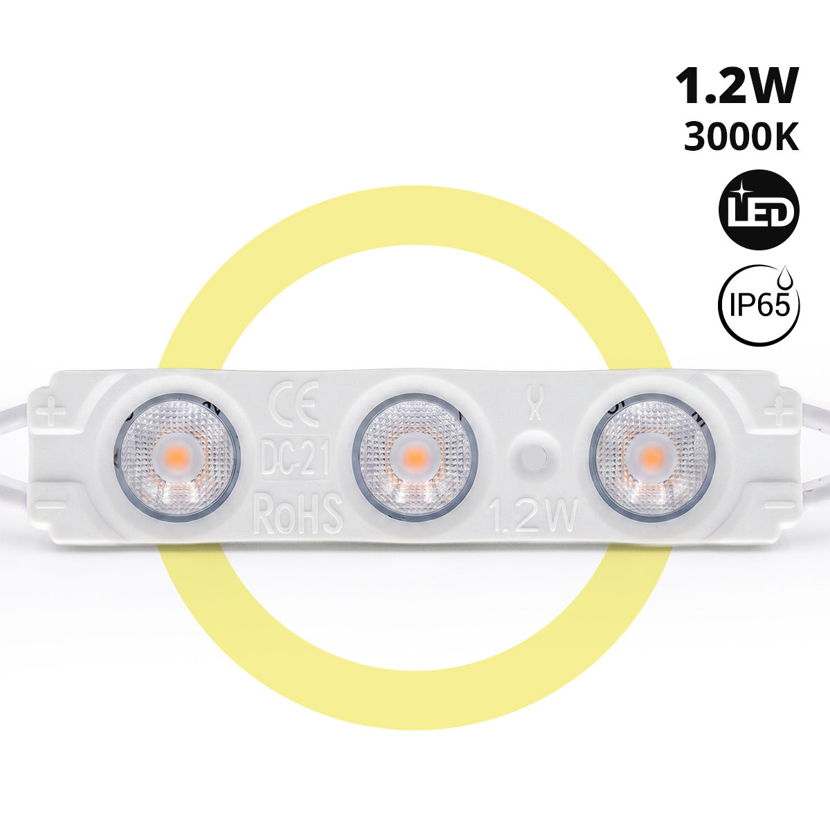 Módulo LED monocolor para rótulos - 1.2W - 12V - 160° - IP65