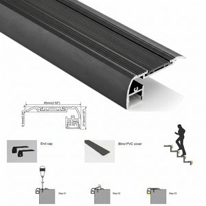 Perfil tira LED para escaleras - 65X27.5mm - 2 metros (2)