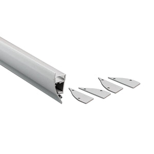 Perfil de aluminio para tira LED - Bañador de pared - Kit completo - 18x44mm - 2 metros - Barcelona Led-Accesorios