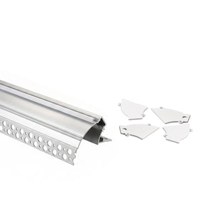 Perfil tira LED integración / trimless de esquina - Efecto bañador - 59 x 72mm - Kit completo - 2 metros (4)