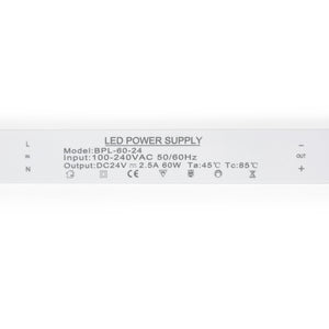 Fuente de alimentación Slim - 24V - 60W - 2.5A - Barcelona Led-Material eléctrico