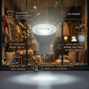 Mini Bombilla LED - MR11 GU10 - 5W - 45º - Barcelona Led-Iluminación