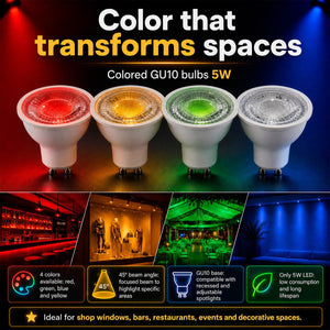 Bombilla LED de colores - GU10 - 5W - 45º - Barcelona Led-