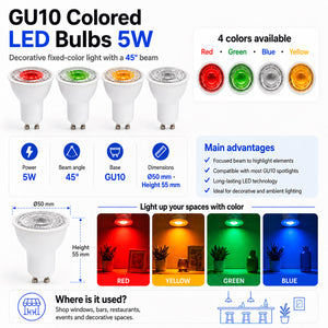 Bombilla LED de colores - GU10 - 5W - 45º (16)