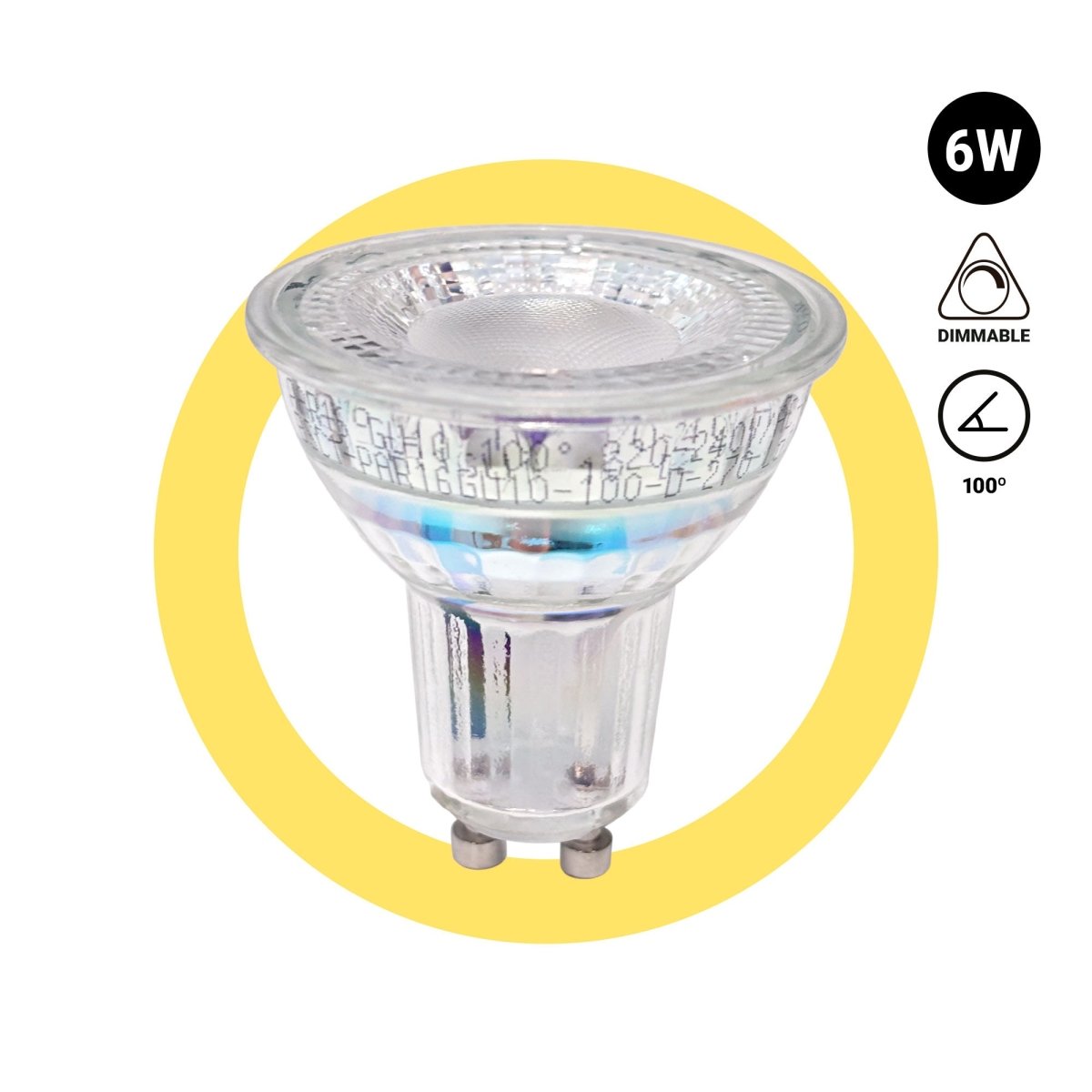 Bombilla LED GU10 PAR16 - 6W - Intensidad regulable - 700lm - 100° - Barcelona Led-