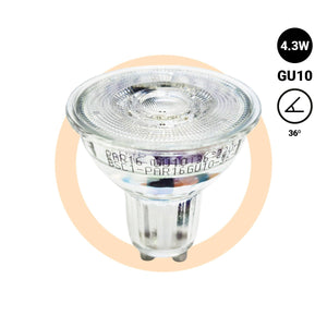 Bombilla LED GU10 4.3W cristal - 130lm/W - PAR16 - 36° - Barcelona Led-Iluminación