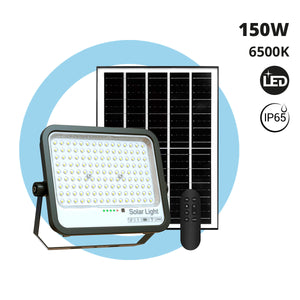 Proyector solar con panel y mando a distancia - 150W - 6500K - IP65
