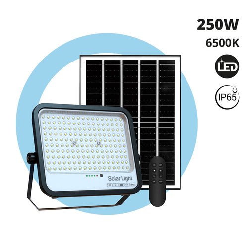 Solar projector with panel and remote control - 250W - 6500K - IP65