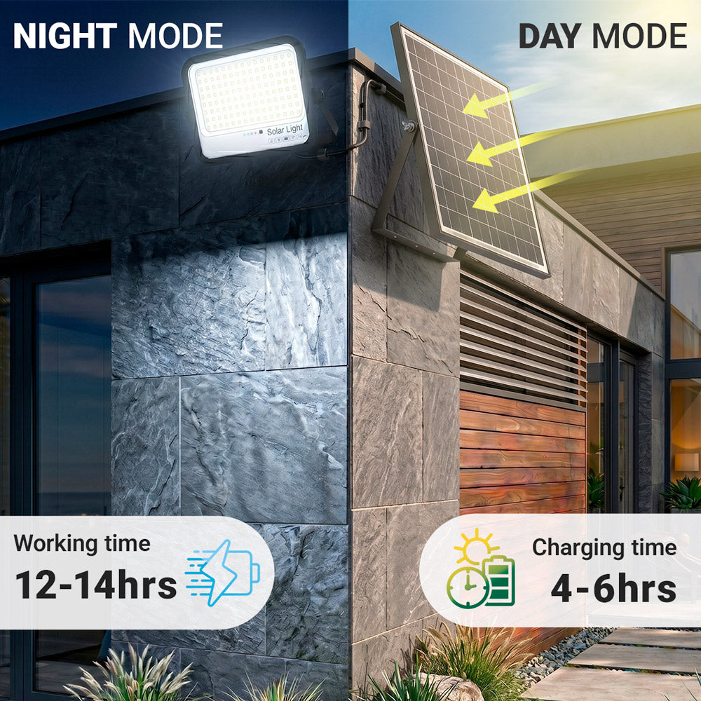 Proyector solar con panel y mando a distancia - 300W - 6500K - IP65 (1)