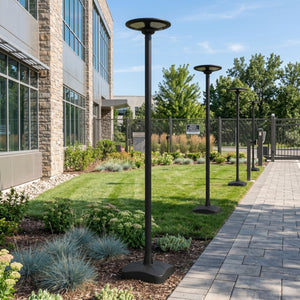 Farola Solar LED 150W con Base Rellenable de Agua o Arena | 6500K IP54 · Mando y Sensor PIR (2)