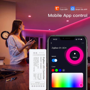 Controlador para tira LED RGB - 6A por canal - ZigBee/TUYA SMART (5)