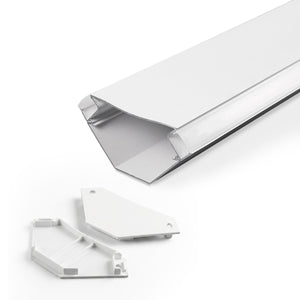 Perfil doble tira LED para esquinas - Superficie - 67x67mm - Con difusor - 2 metros (1)