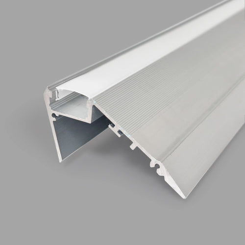 LED-stripprofiel voor hoeken met diffuser - 54 mm - LED-strip ≤ 12 mm - 2 meter - 1 mm - 320 g/m