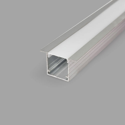 Recessed LED strip profile with diffuser - 22.5x14.5mm - LED strip ≤10mm - 2 meters - 0.7mm