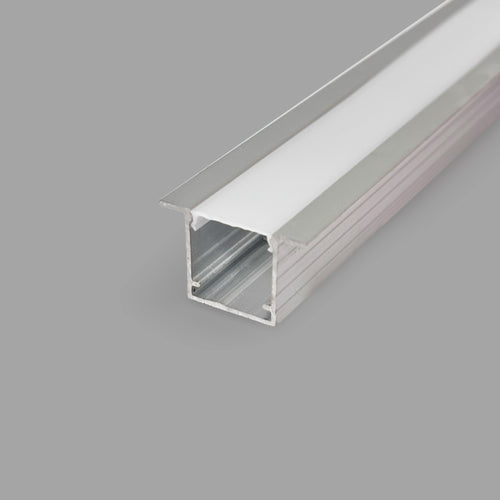Einbau-LED-Streifenprofil mit Diffusor - 22,5 x 14,5 mm - LED-Streifen ≤ 10 mm - 2 Meter - 0,7 mm
