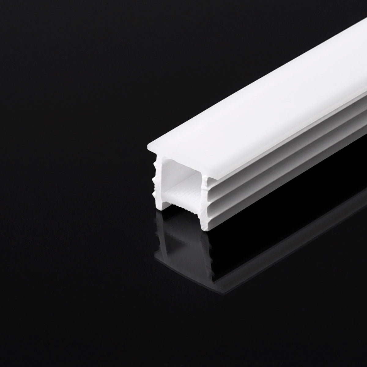 Funda de silicona flexible blanca - Tira LED a neón - 10x10 mm - Curvatura vertical - Empotrable