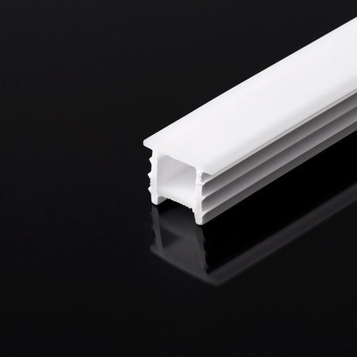White flexible silicone cover - Neon LED strip - 10x10 mm - Vertical curve - Recessed