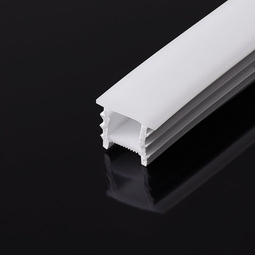 White flexible silicone cover - Neon LED strip - 12x12 mm - Vertical curve - Recessed