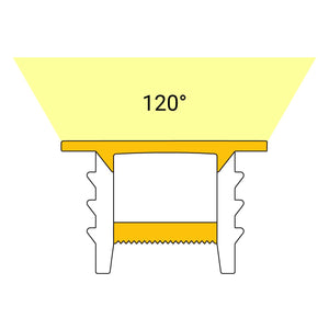 Funda de silicona flexible blanca - Tira LED a neón - 12x12 mm - Curvatura vertical - Empotrable - Barcelona Led-Accesorios