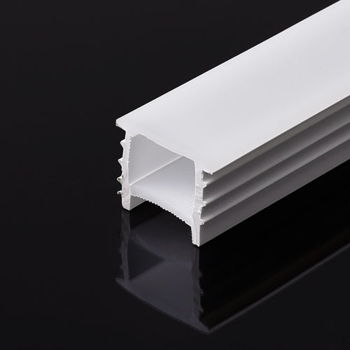 White flexible silicone cover - Neon LED strip - 16x16 mm - Vertical curve - Recessed