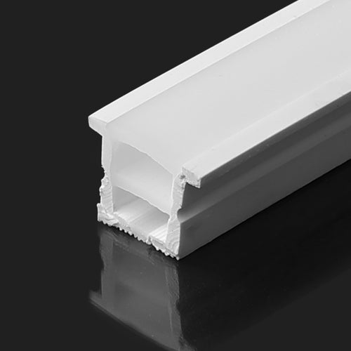 White flexible silicone cover - Neon LED strip - 16x16 mm - Recessed